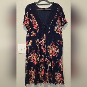 NWT Mini Gauze Lace-Up Skater Dress - 2